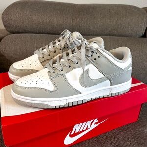 Nike Dunk Low Light Gray and White Sneakers